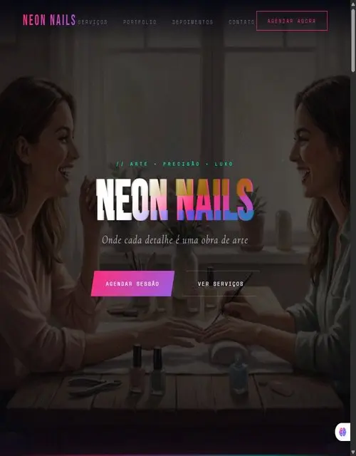 Neon Nail Design — Landing page criada pela VSANTOSTECH